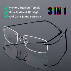 Men's Anti Ultralight Rimless Reader Glasses