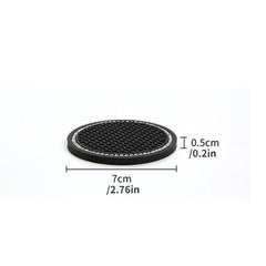 1 Pair Round Honeycomb Grid Rhinestone Car Coaster Non-slip Rubber Cup Holder