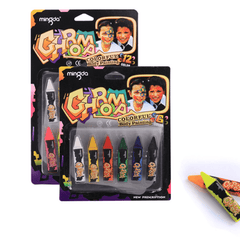 6 Tone 12 Suck Card Fans Face Paint Halloween Makeup Pen Dot DIY Body Painting