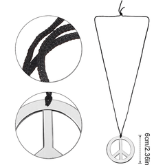Halloween Carnival Costume Set: Sunglasses, Peace Necklace, Hip Hop Wig