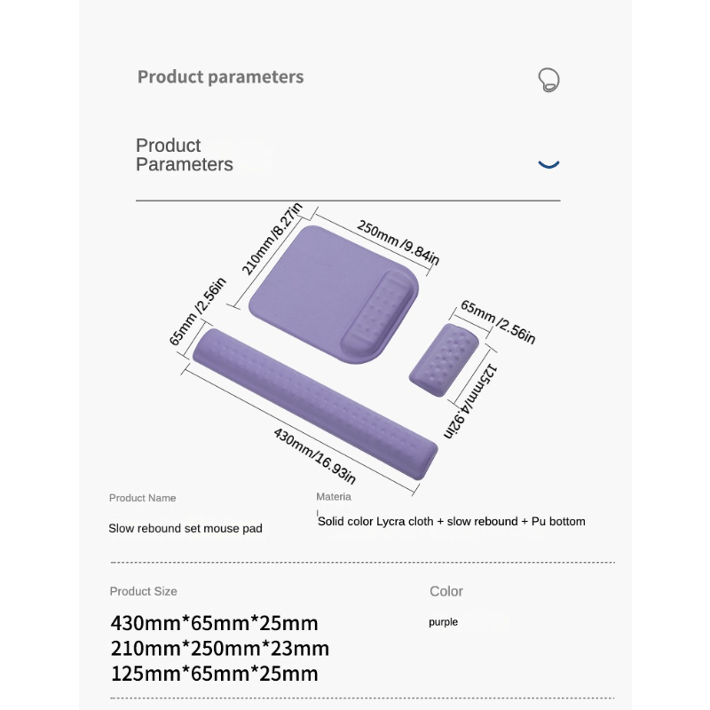 Keyboard Palm Rest Mouse Pad Combo Set