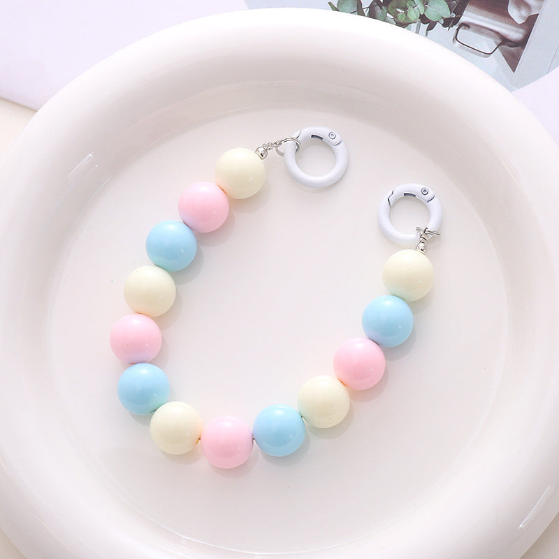 Colorful Beaded Mobile Phone Chain Key Chain For Girls