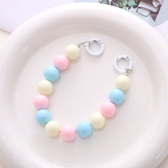 Colorful Beaded Mobile Phone Chain Key Chain For Girls