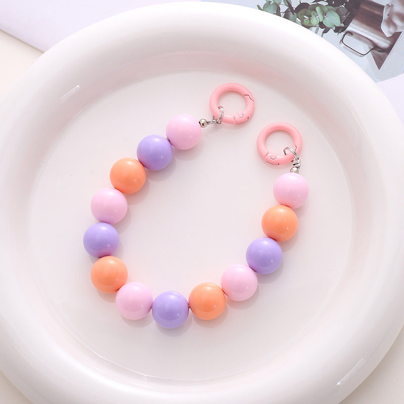 Colorful Beaded Mobile Phone Chain Key Chain For Girls