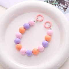Colorful Beaded Mobile Phone Chain Key Chain For Girls