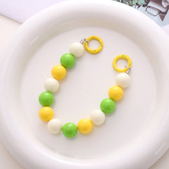 Colorful Beaded Mobile Phone Chain Key Chain For Girls