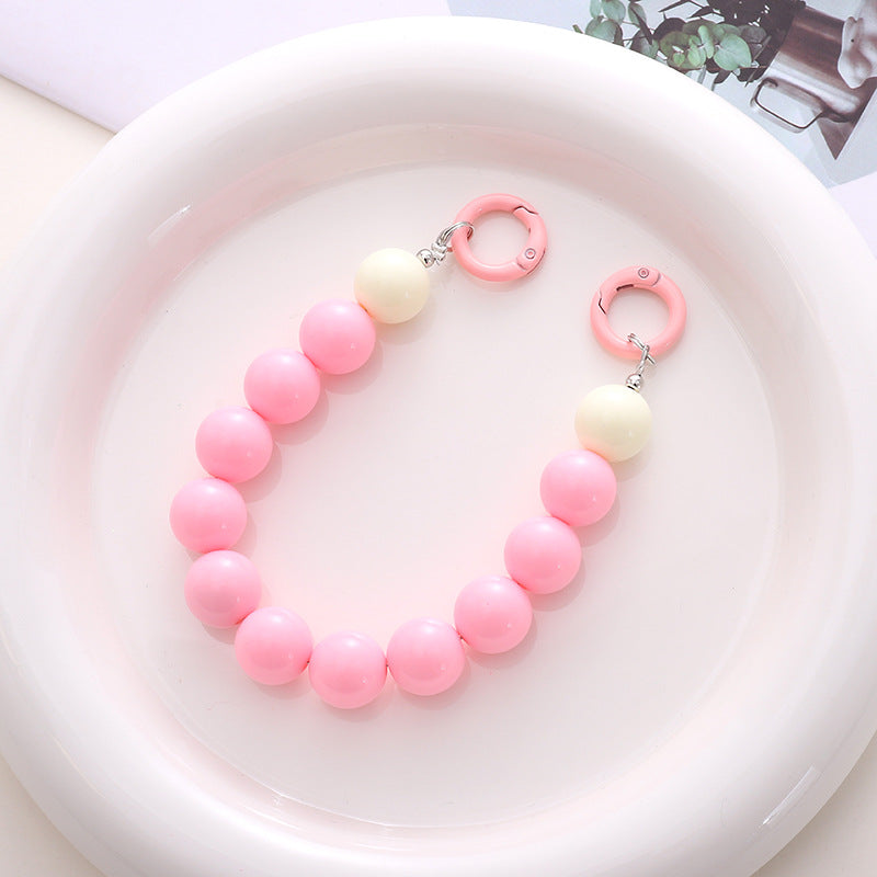 Colorful Beaded Mobile Phone Chain Key Chain For Girls