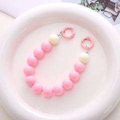 Colorful Beaded Mobile Phone Chain Key Chain For Girls