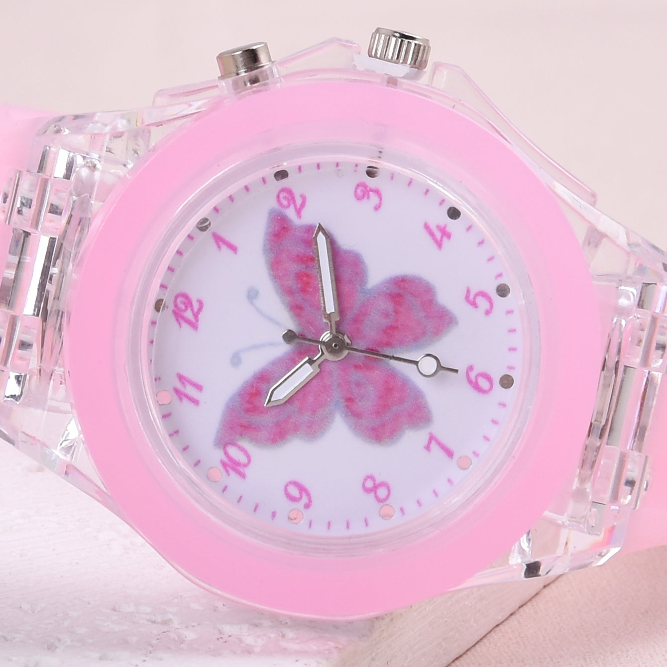 6pcs Butterfly Fans LED Watch Necklace Bracelet Set for Girls