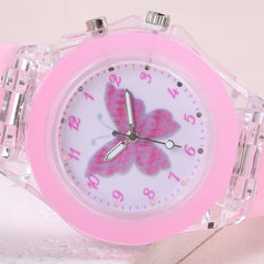 6pcs Butterfly Fans LED Watch Necklace Bracelet Set for Girls