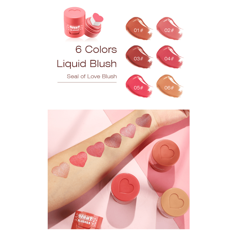 Nude Matte Velvet Blush Love Heart Cushion 6 Colors