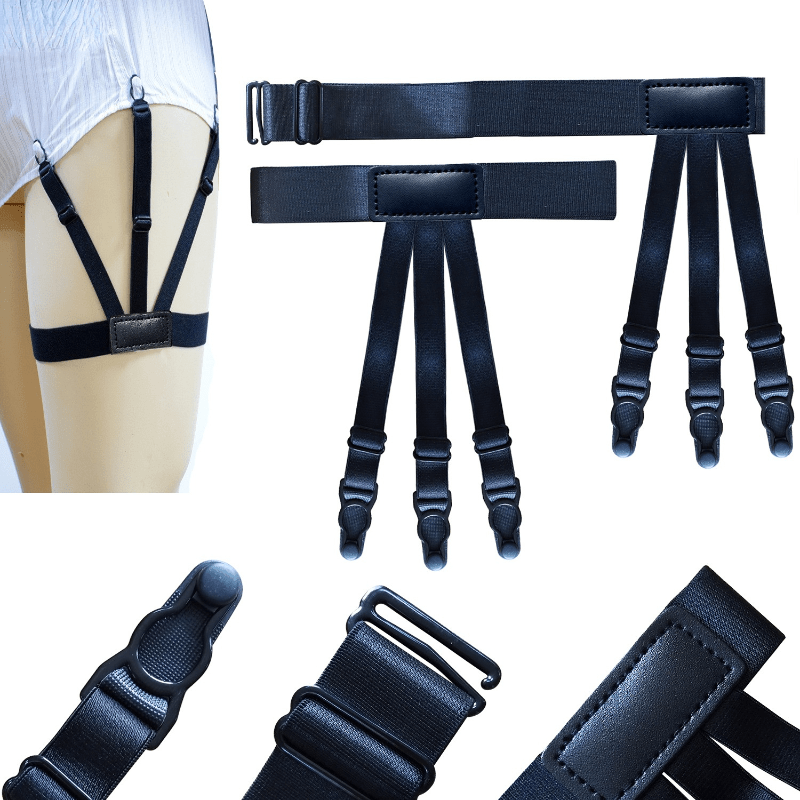 Men Shirt Wrinkle-proof Belt Non-slip Locking Clips Garters Strap