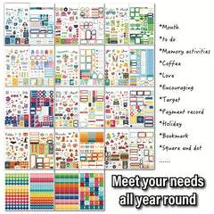 1345pcs Planner Stickers Diary Planning Notes Creative Stickers Kids Teen Adults
