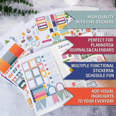 1345pcs Planner Stickers Diary Planning Notes Creative Stickers Kids Teen Adults