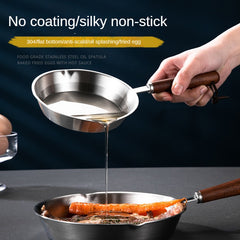 Non Stick Frying Pan with Wood Handle for Gas Stove Top & Induction Cooker