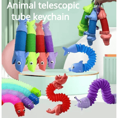 Colorful Sensory Toy Decompression Telescopic Key Chain for Girls