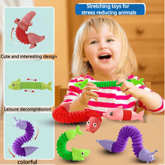 Colorful Sensory Toy Decompression Telescopic Key Chain for Girls