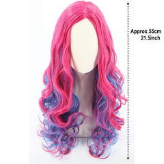 Pink Curly Wig For Girls Kids Halloween Cosplay Costume