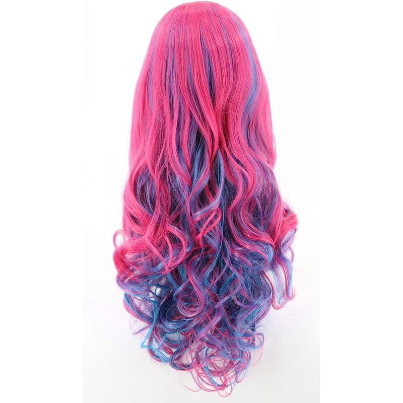 Pink Curly Wig For Girls Kids Halloween Cosplay Costume