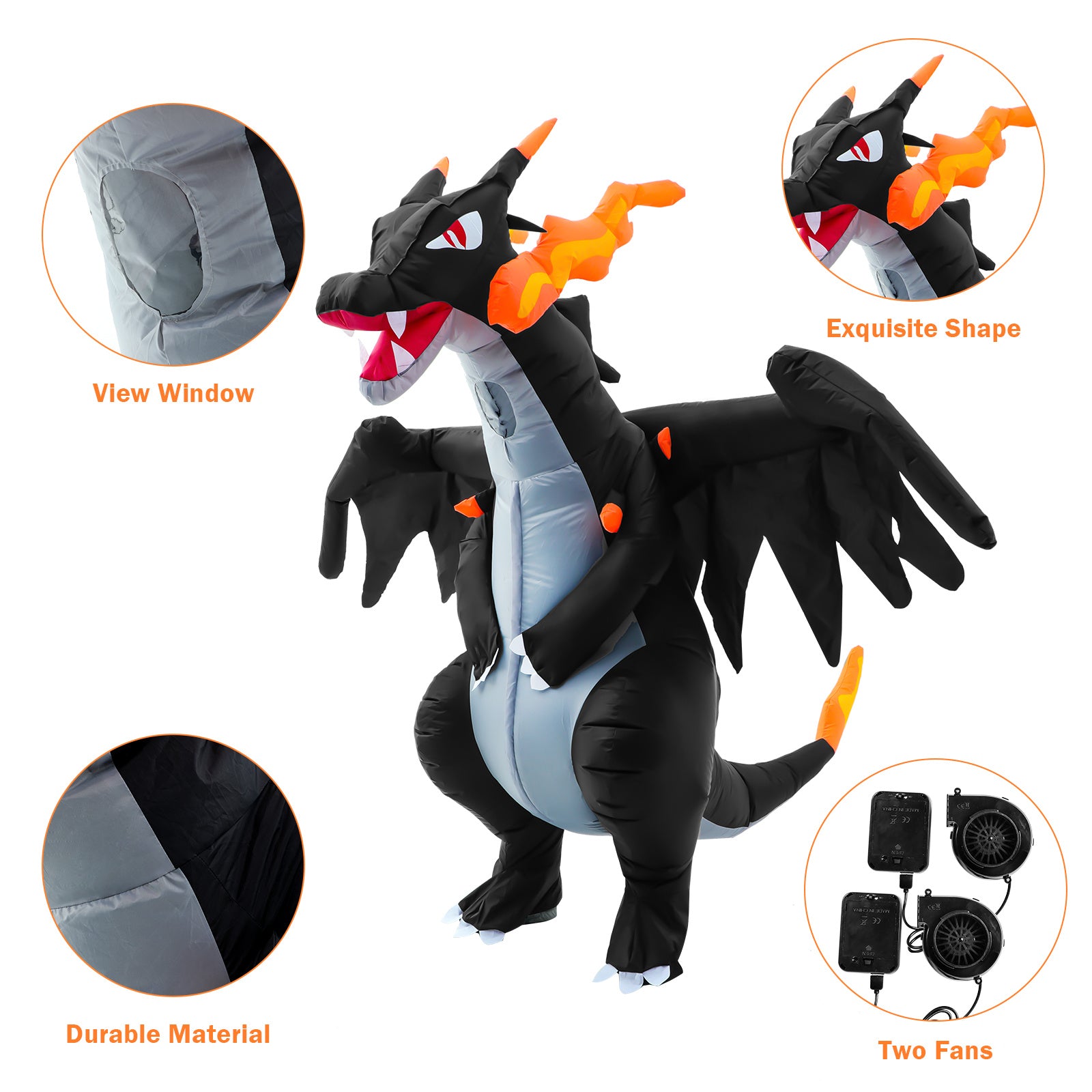 Fire Breathing Dragon Inflatable Costume for Kids & Adults