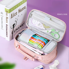 Large Capacity Pencil Case Double Zipper Pencil Box