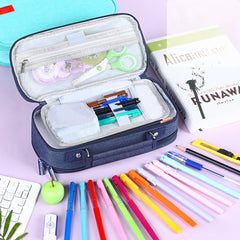 Large Capacity Pencil Case Double Zipper Pencil Box