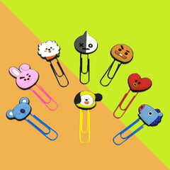 8pcs Cartoon Paper Clips Sticky Notes for Office Document