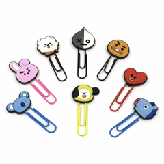 8pcs Cartoon Paper Clips Sticky Notes for Office Document