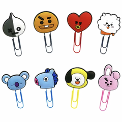 8pcs Cartoon Paper Clips Sticky Notes for Office Document