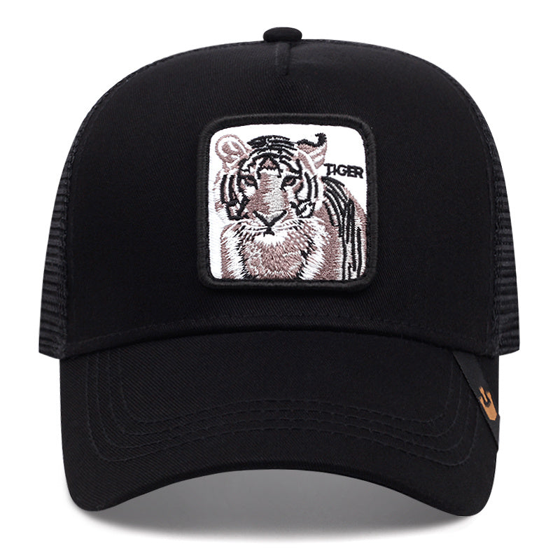Tiger Embroidery Baseball Cap Mesh Trucker Hat for Men Women