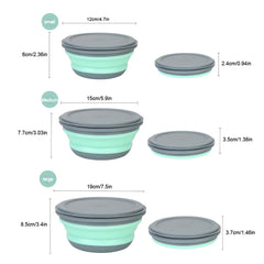 3-Piece Silicone Folding Lunch Box Set - Portable and Perfect for Picnics