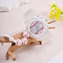 LED Glow Watch and Bracelet Set - Student Baseball Wristwatch