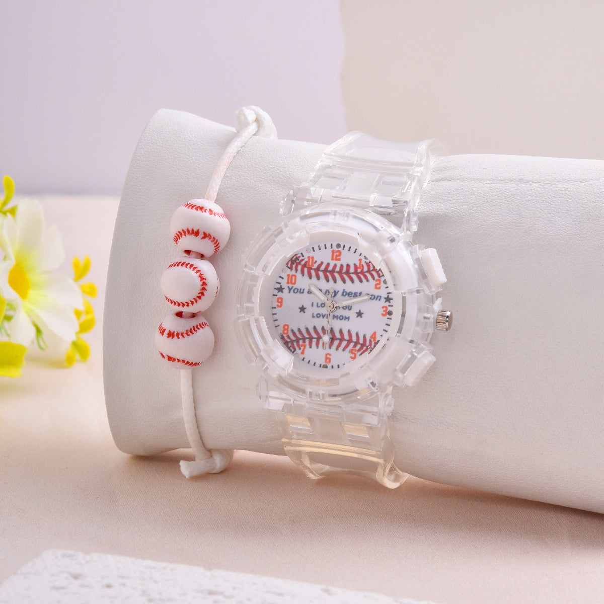 LED Glow Watch and Bracelet Set - Student Baseball Wristwatch