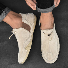 Men's Adjustable Drawstring Loafer Casual Slip On Shoes