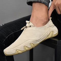 Men's Adjustable Drawstring Loafer Casual Slip On Shoes
