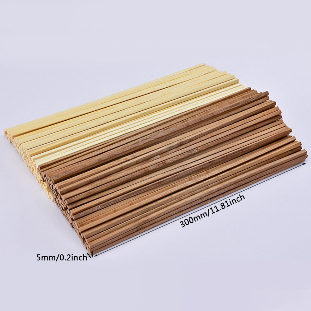50pcs 5.5-300MM Bamboo Stick Set DIY Model Building Material Wooden Products