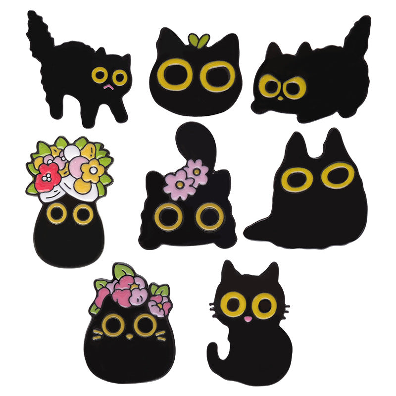 Cat Brooch Cartoon Animal Brooch Cat Metal Badge Bag Clothing Accessories