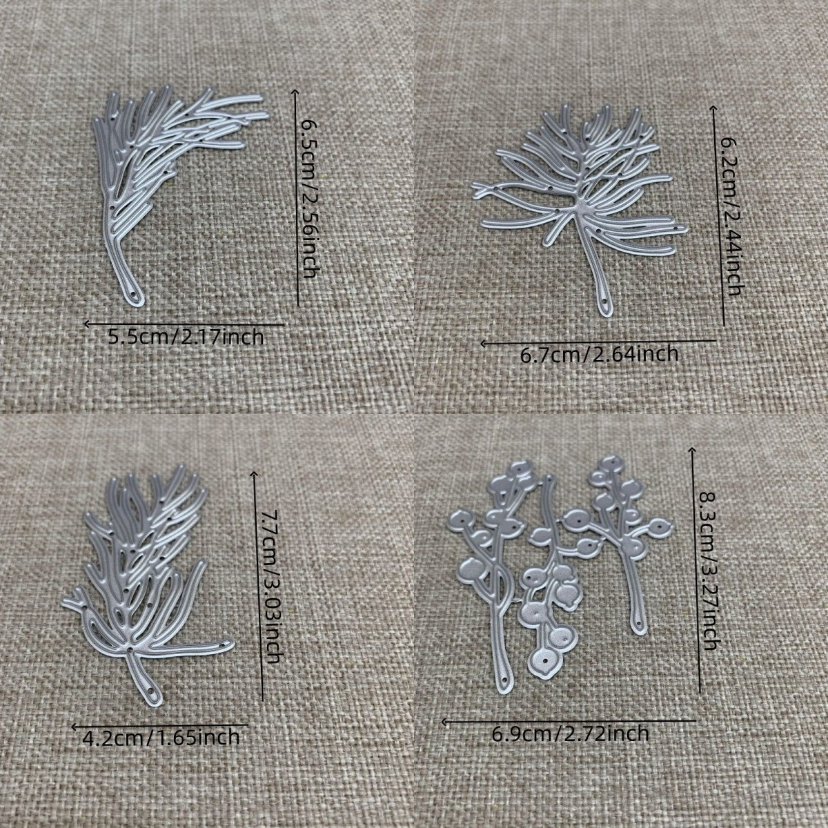 1pc Piggy Craft Metal Cutting Dies Christmas Needle Branch Scrapbook Paper
