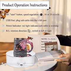 360 Auto Mute Spin Turntable for Displaying Tumblers Photography Videos