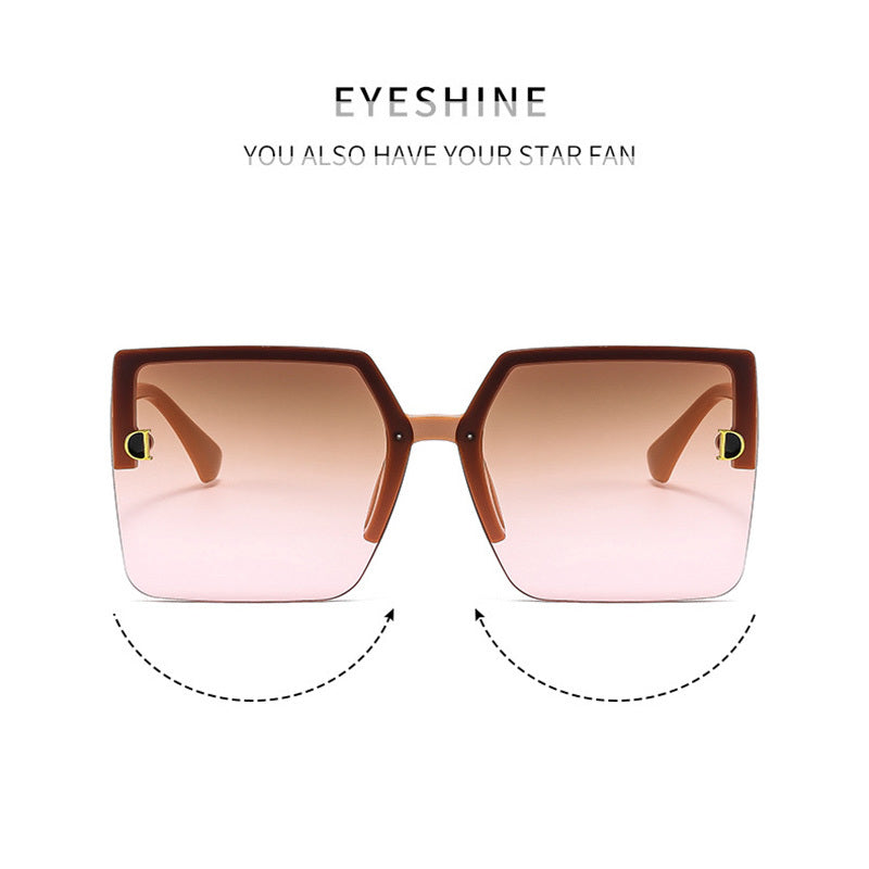 Vintage Oversized Square Sunglasses UV400 Protection