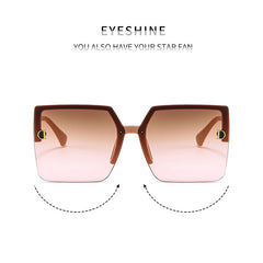 Vintage Oversized Square Sunglasses UV400 Protection