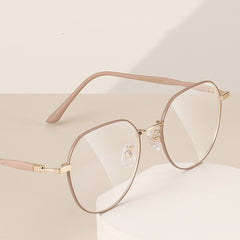 Men's Oval Anti Light Glasses Milky Frame Vintage Style