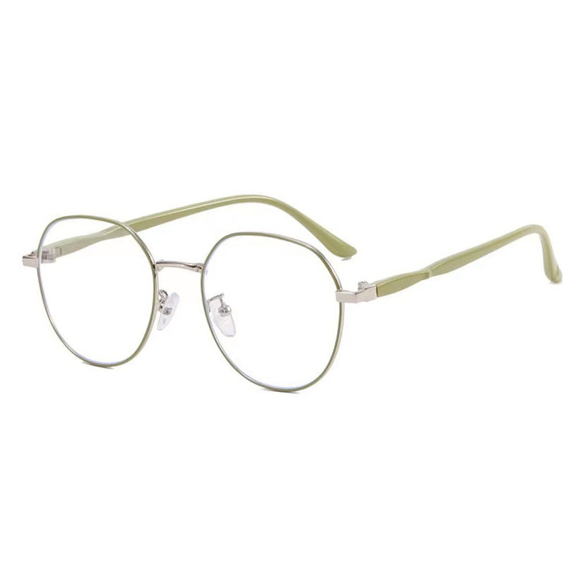 Men's Oval Anti Light Glasses Milky Frame Vintage Style