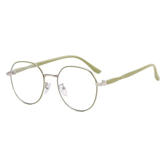 Men's Oval Anti Light Glasses Milky Frame Vintage Style