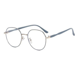 Men's Oval Anti Light Glasses Milky Frame Vintage Style