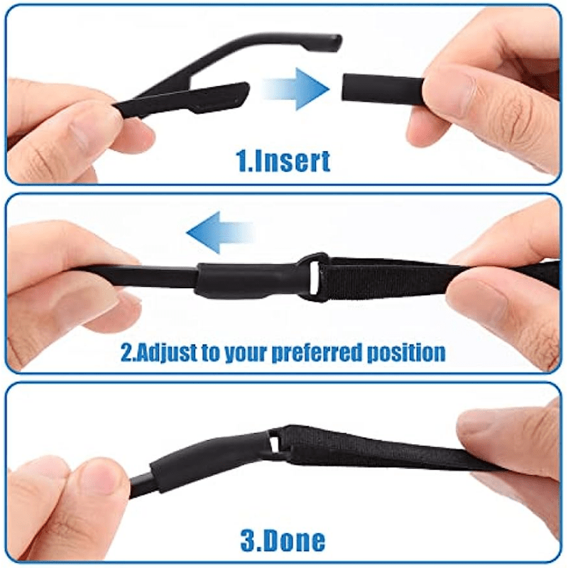 Adjustable Glasses Straps 2pcs No Tail Eyewear Retainer Strap