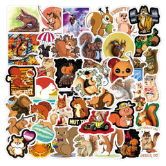 55pcs Cartoon Squirrel Animals Stickers Waterproof Vinyl Vintage Bumper Decals