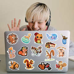 55pcs Cartoon Squirrel Animals Stickers Waterproof Vinyl Vintage Bumper Decals