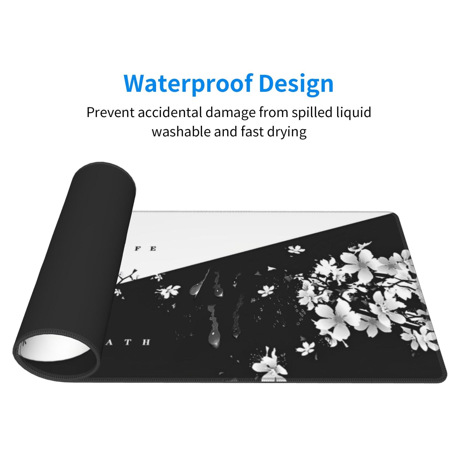 Cherry Blossoms Mouse Pad Japanese Sakura Desk Mat 80X30cm Non Slip Rubber Base