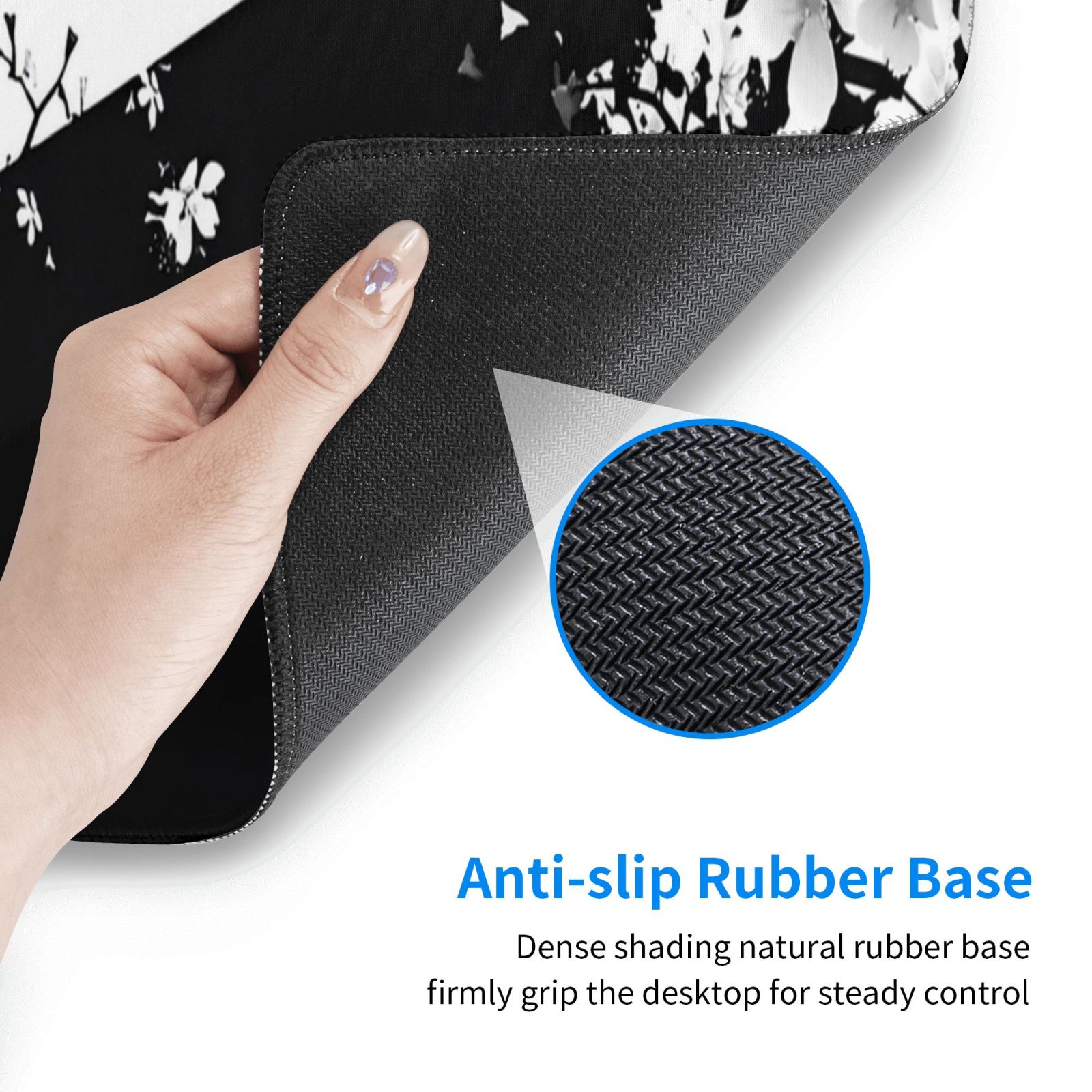 Cherry Blossoms Mouse Pad Japanese Sakura Desk Mat 80X30cm Non Slip Rubber Base